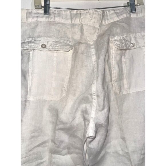 Mens White Linen Drawstring Beach Pants Relax Fit By Bohio XL - Picture 11 of 16